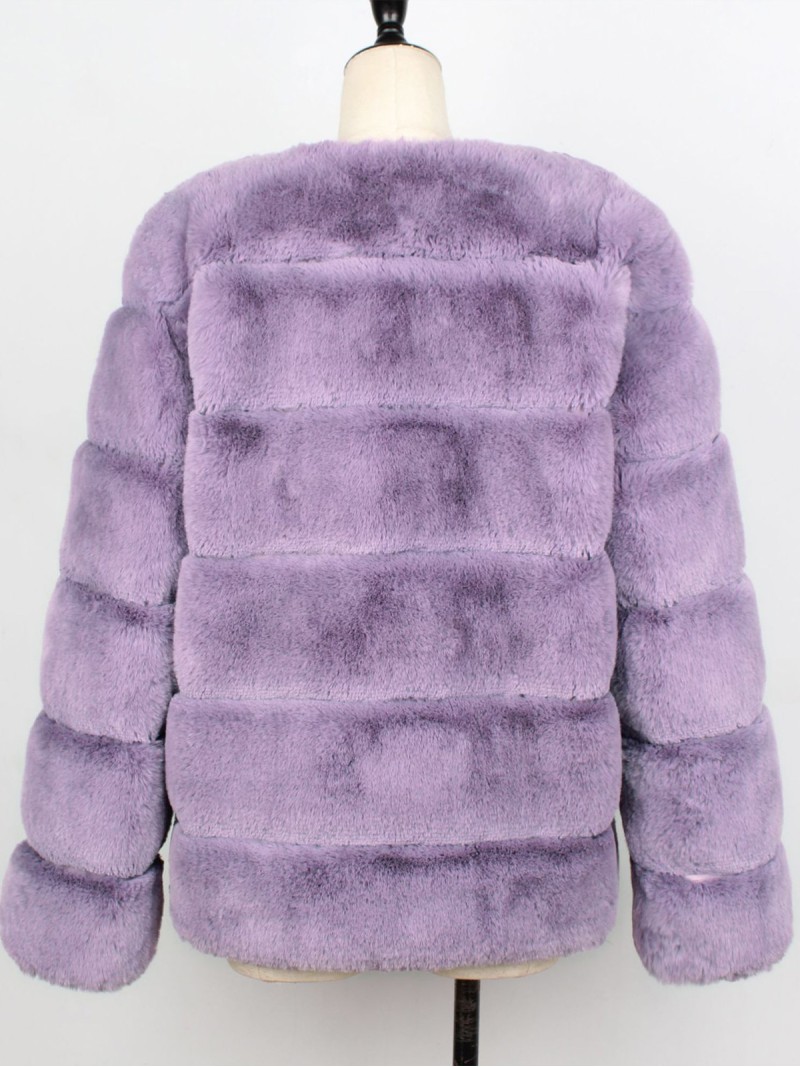 Faux Fur Jacket Multicolor Winter Warm Plush European and American Fashionable Short Tops