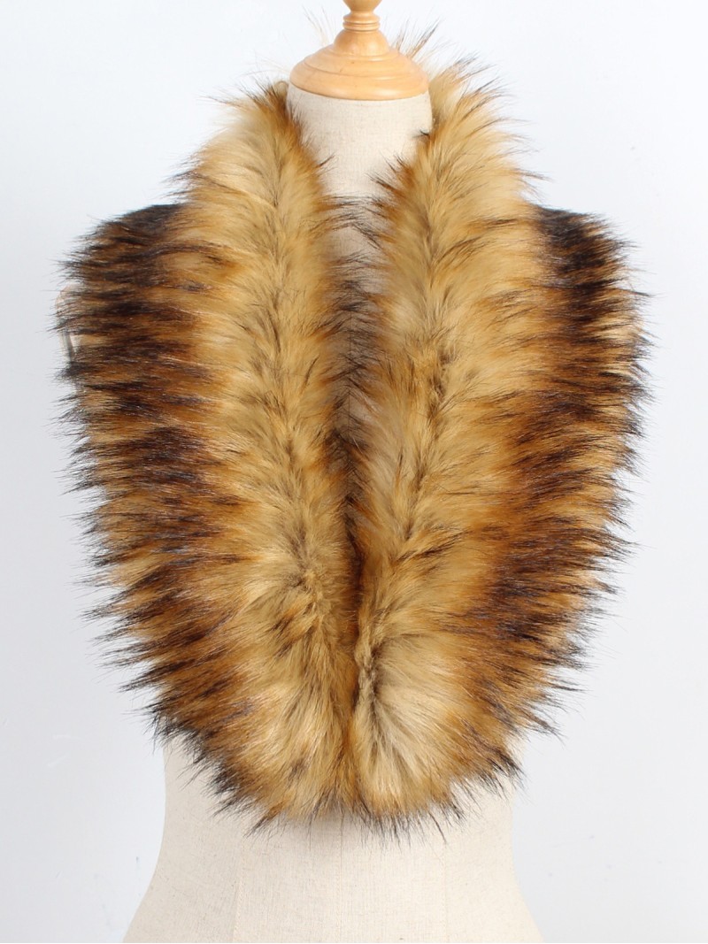Women Faux Fox Fur Collar Hat Strip Winter Warmer Neck Scarf