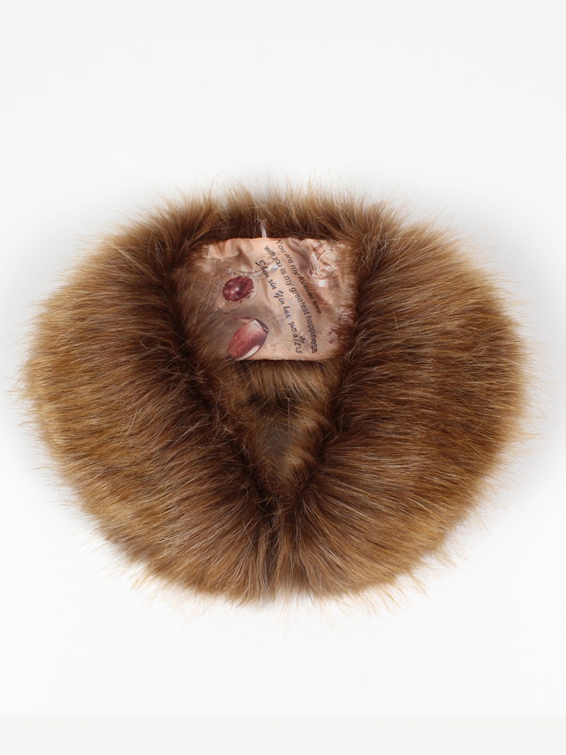 Women Faux Fur Shawl Collar Warmer Neck Scarf Winter Accessories