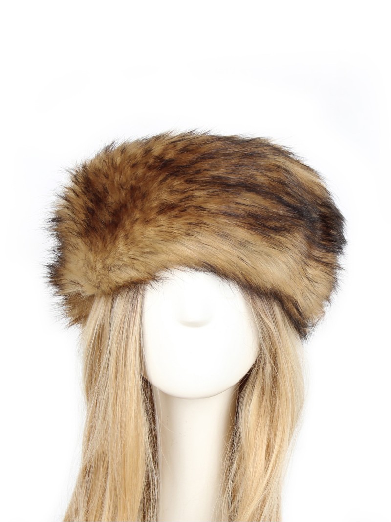 Fashion Colorful Faux Fur Hat Winter Around Cap Headwear Warm Hood Women Accessories