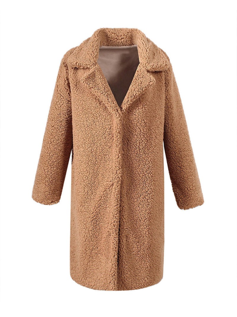 Long Faux Fur Coat Women Casual European and American Plush Overcoat