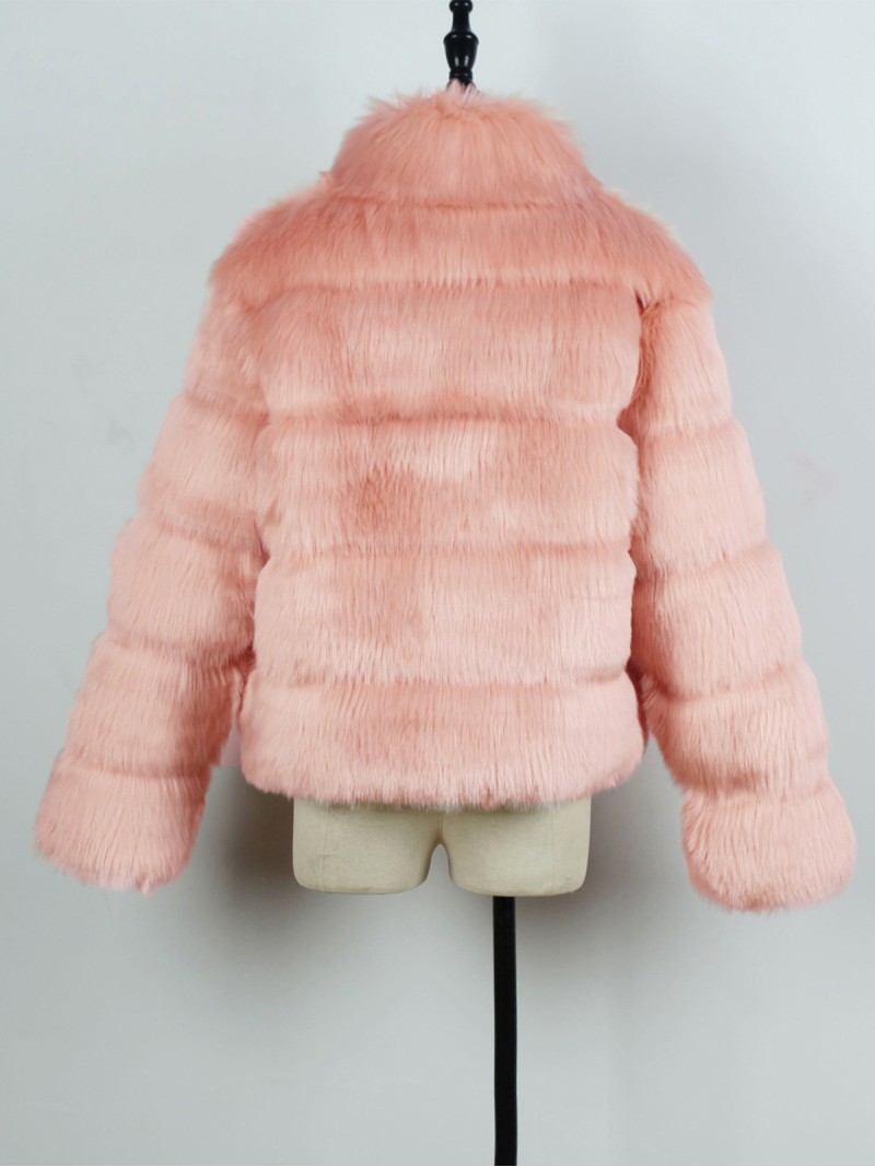 Women Short Faux Fox Fur Jacket European and American Fashion Tops