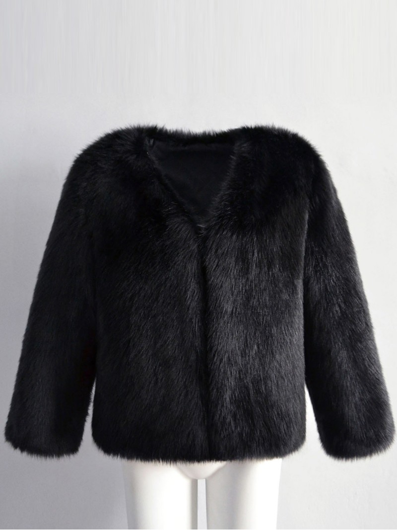 Women Faux Fur Jacket European and American Short Fashion Tops